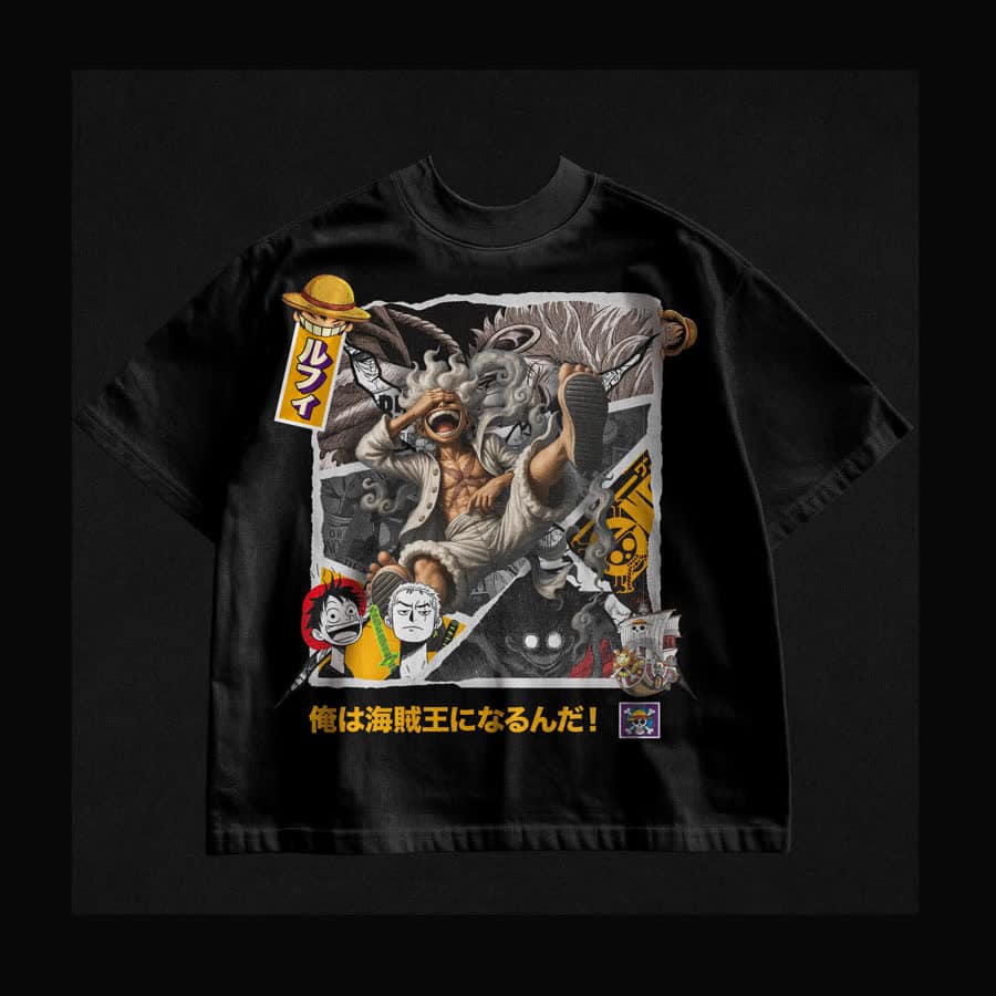 Gear 5 Luffy Collage Tee (Black)
