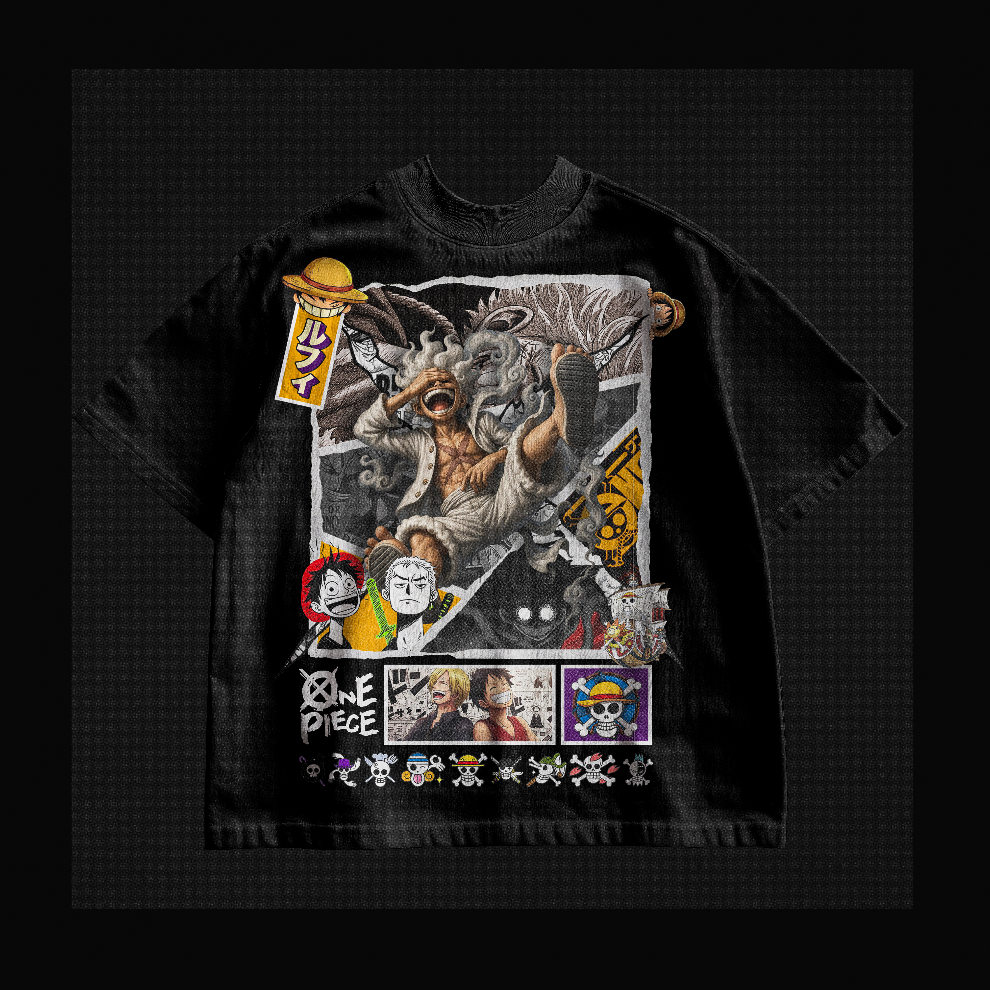One Piece Legacy Panel Tee (Black)